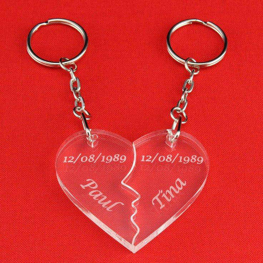 Split Heart Acrylic Keychain