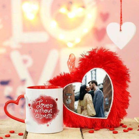 Heart cushion and mug Combo
