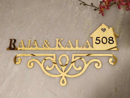 Personalised Golden Acrylic NamePlate