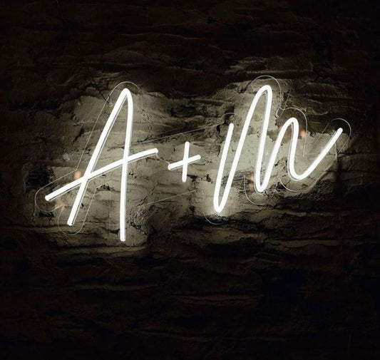 Couple Initial Neon Lamp