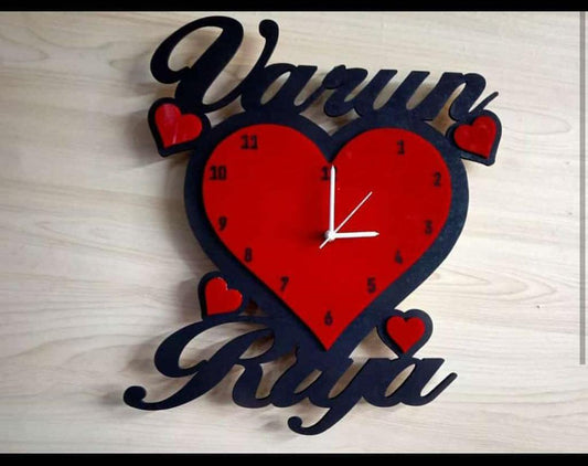 Heart Style Name Clock