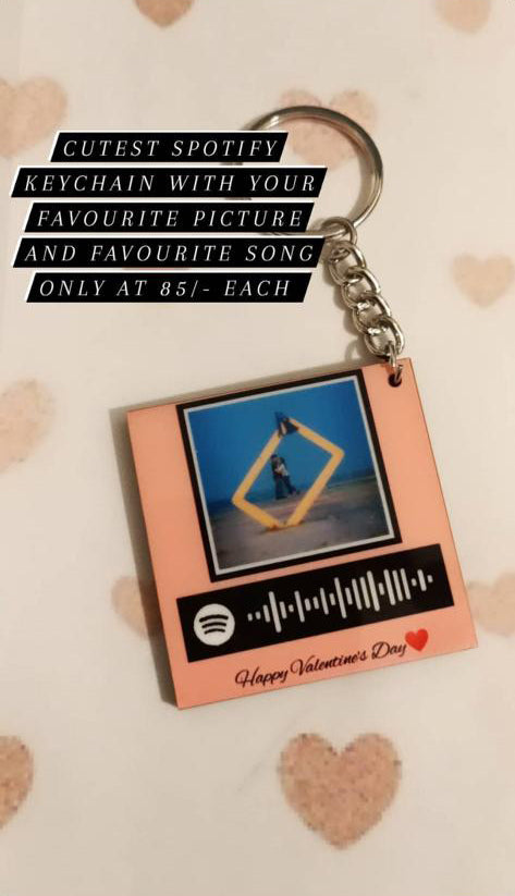 Happy Valentines Spotify keychain
