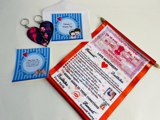 Couple Keychain And Love Scroll Combo