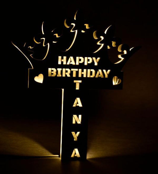 Crown Style Initial Name Lamp