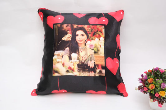 Personalised Hearts Photo Cushion