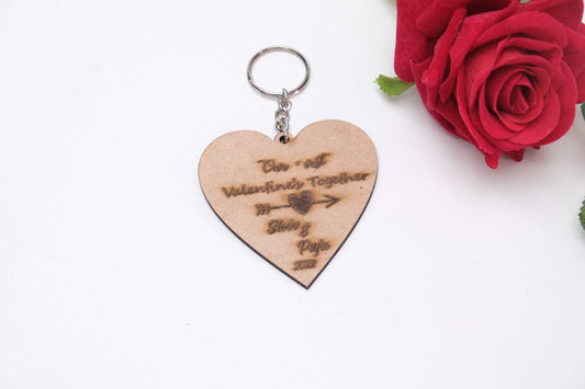 Message Engraved Heart Keychain