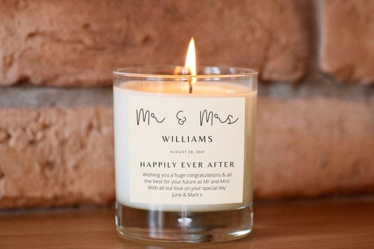 Mr and Mrs Personalised Candle