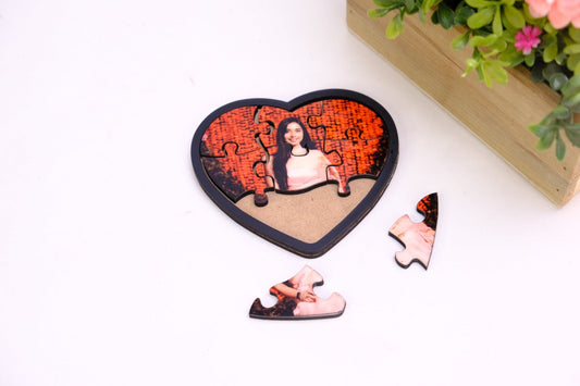 Mini Wooden Heart Photo Puzzle