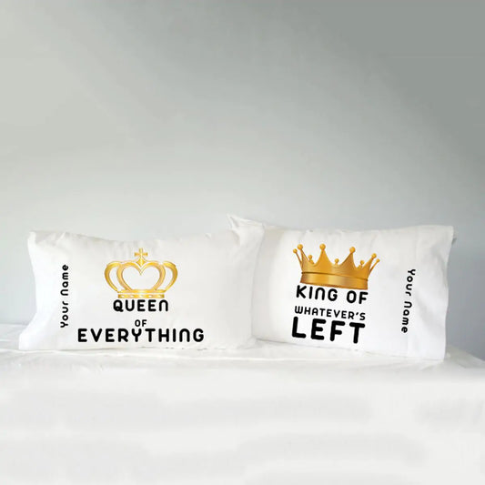 Personalised King Queens Pillow Covers Set Of two