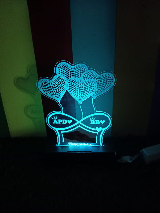 personalized led acrylic lamp for couple