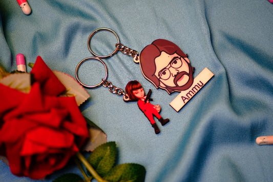 Couple Money Heist Keychains