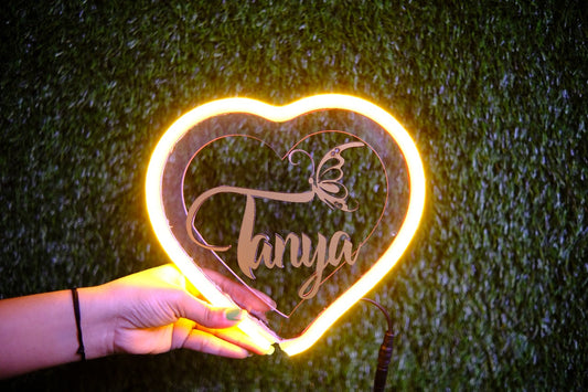 Yellow Heart Ring Fire Lamp