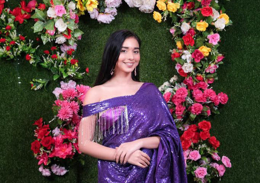 Purple Filmfare Sequence Stitched blouse