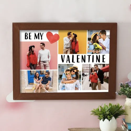 Personalized Be My Valentine Wooden Photo Frame