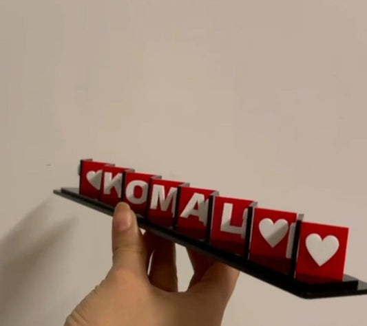 Couple 3D Flip Name Table Top
