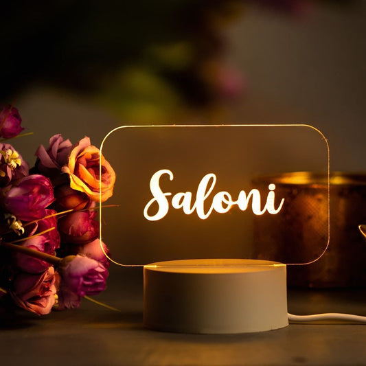 Personalized Name Glass Table Lamp