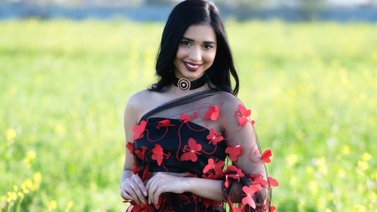 Black Stitched Blouse