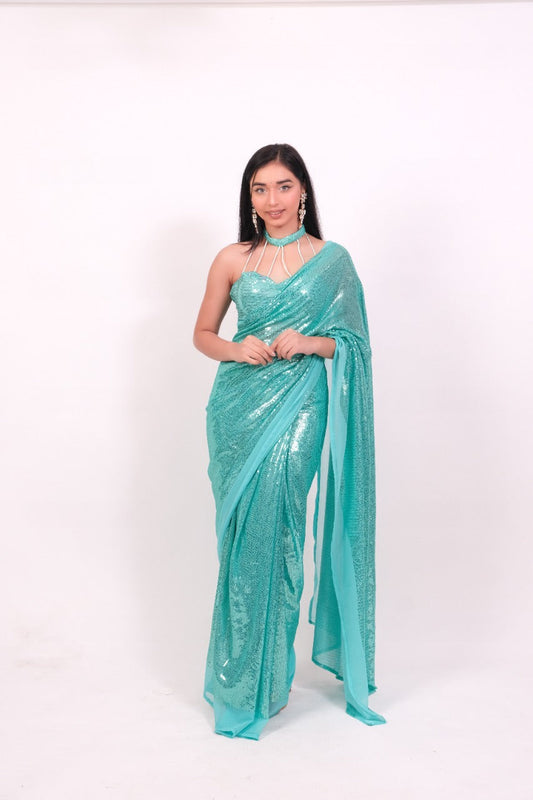 Unstitched Mermaid Filmfare Sequence Saree