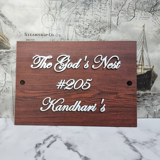 Personalised Door Name Plate