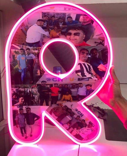 Neon Alphabet With Photo