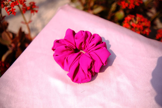 Hot Pink Crape Scrunchie