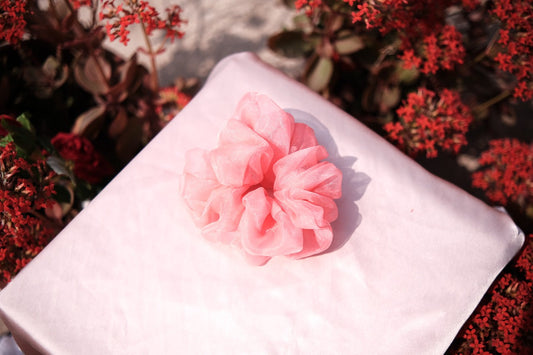 Orange Organza Scrunchie