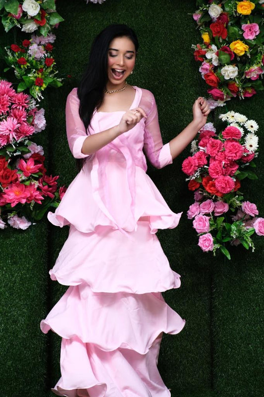 Angel Pink Gown with shrug