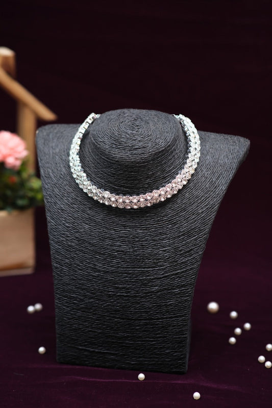 2 layer Silver Choker