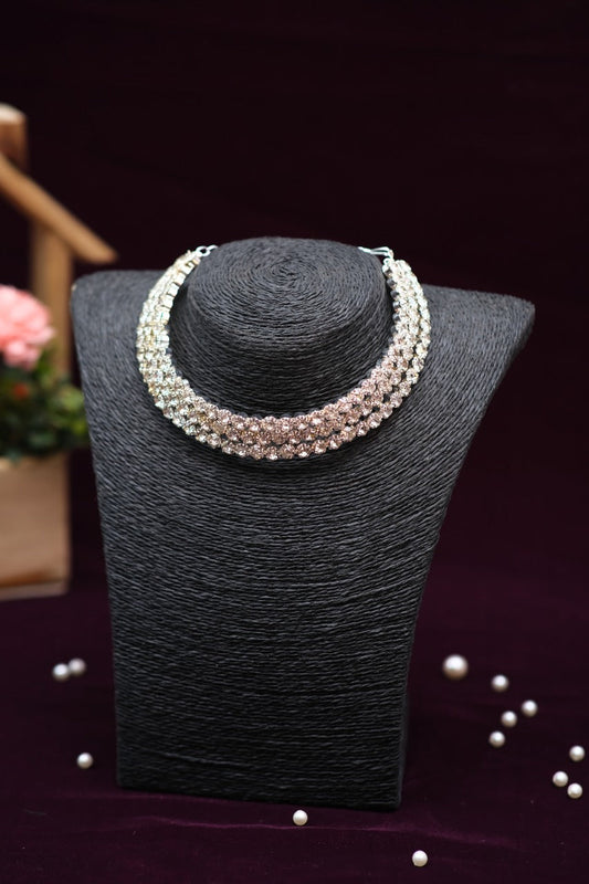 3 layer Silver Choker