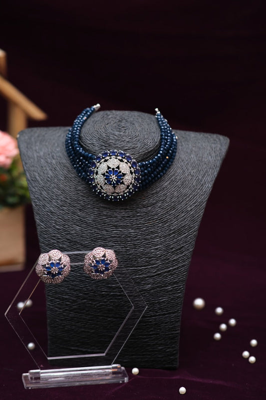 Blue sapphire Stone Choker