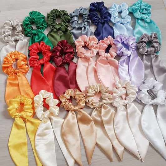 Wholesale Satin Tail Scrunchies 100 Pc