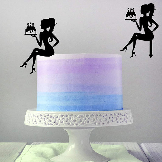Sitting Girl Birthday Cake Topper 01