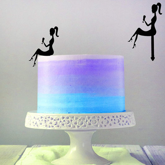 Sitting Girl Birthday Cake Topper 02