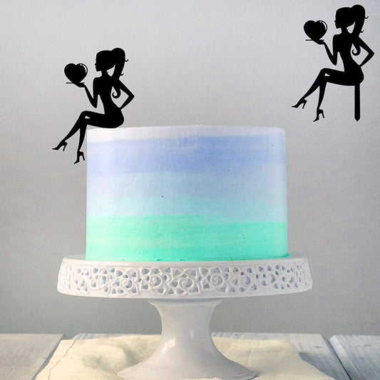 Sitting Girl Birthday Cake Topper 03