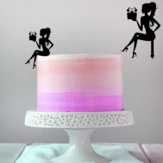 Sitting Girl Birthday Cake Topper 04