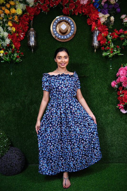 Veronica Blue Floral Dress