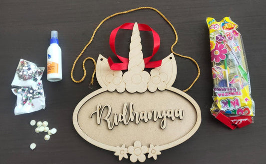 Kids Unicorn Name plate DIY Kit