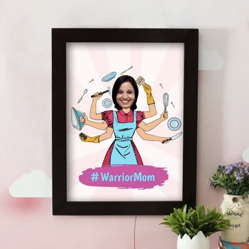 Warrior Mom Personalized Caricature Frame