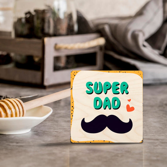 Super Dad Wooden Coasters Set of 4