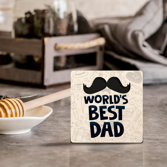 Best Dad Wooden Coasters Set of 4