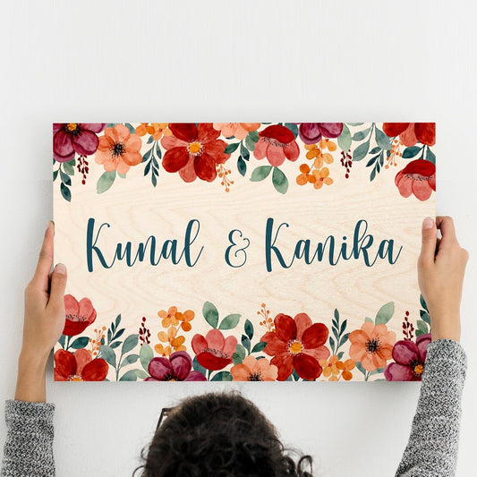 Exotic Flower Theme Name Plate