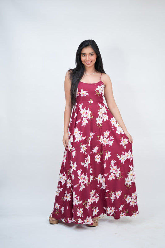 Alice Red Floral Gown