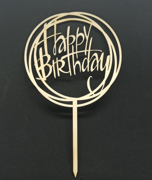 Happy Birthday wooden Cake Topper