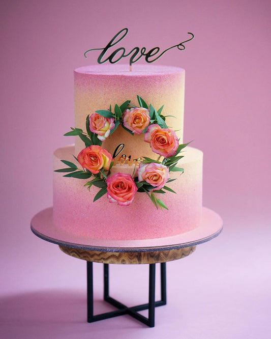 Love Wooden Cake Topper
