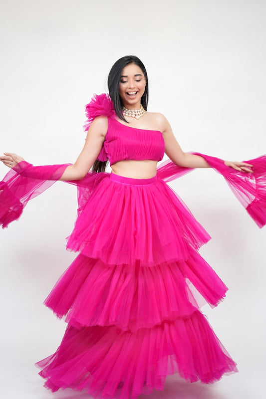 Marie Lehenga cum saree cum gown