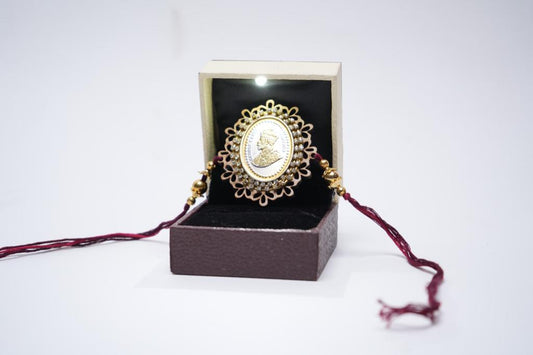 Pure silver coin rakhi 01