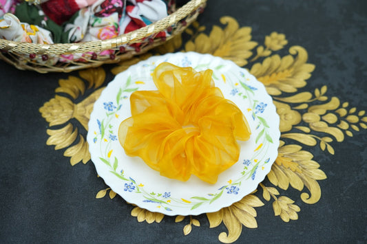 Saffron organza scrunchie