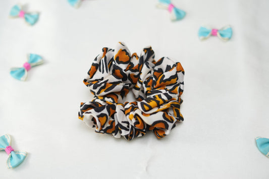 Tiger print scrunchie