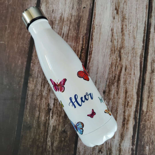 Personalised Butterfly insulted steel bottle