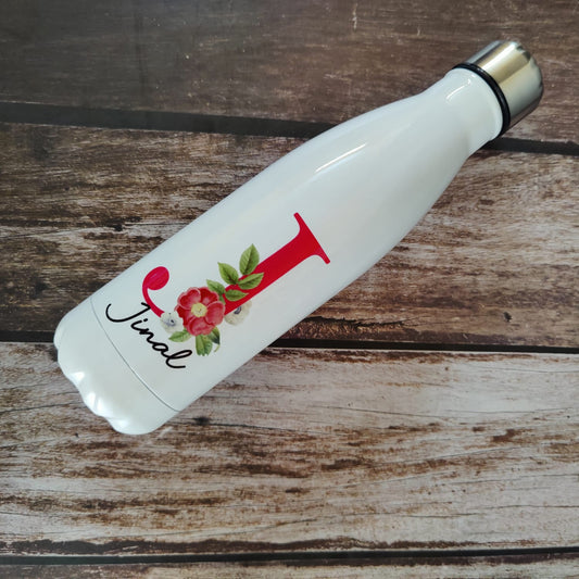 Personalised Floral style insulted steel bottle